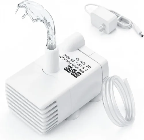 Bomba de sumidero pequeña automática con sensor de agua, elevación de 5 pies, 55 GPH 115 V/230 V, mini bomba de condensado con interruptor de