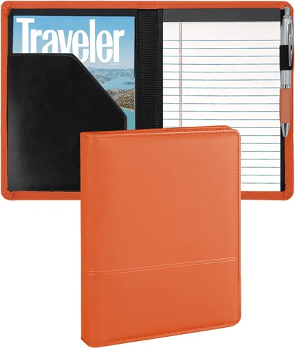 Miniatura 7 de Gorbado Carpeta para portafolio o cartera, mini carpeta de 5 x 8 pulgadas, bloc de escritura legal, carpeta organizadora de documentos A5 para Negro