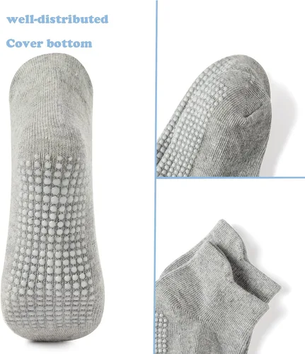 Miniatura 4 de Dorobios Calcetines de algodón con agarre antideslizante para bebé, calcetines de algodón con agarre para niños 2-3T, coloridos 6 pares