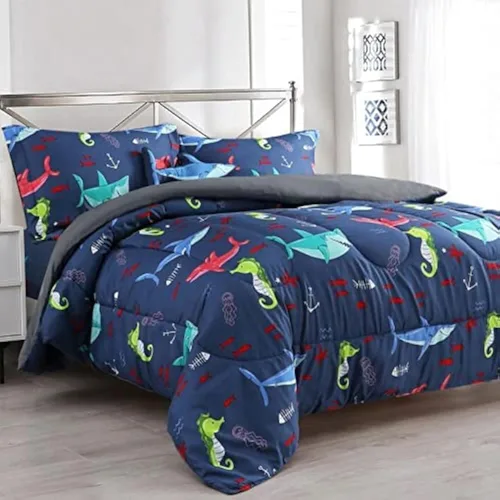 Miniatura 34 de LinenTopia Juego de ropa de cama Queen de 8 piezas para niñas, cama en una bolsa, juego de edredón para niños con sábanas de cama, funda