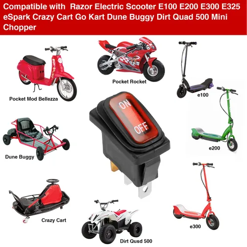 Miniatura 2 de GREHUA Interruptor de encendido y apagado para scooter eléctrico Razor MX350 E300 E100 E200 E325 RX200 eSpark Crazy Cart Dune Buggy Dirt Quad 500