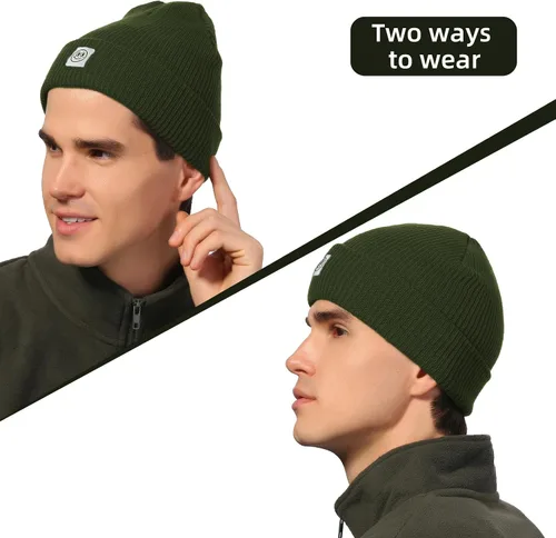 Miniatura 2 de Gorro para hombre con gorro de invierno con sonrisa, unisex, de punto, suave, cálido, con puños