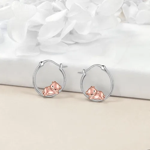 Miniatura 15 de VONALA Bonitos aretes de aro de plata de ley 925, regalos de cumpleaños para mujer