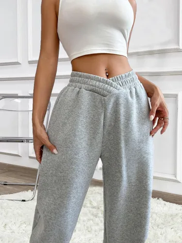 Miniatura 3 de Pantalones deportivos casuales para mujer, pantalones cruzados en V, cintura alta, holgados, pantalones para descansar
