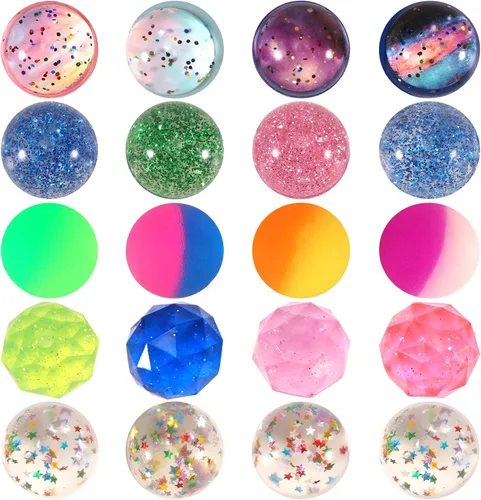 Ayfjovs 20 bolas hinchables de 5 estilos, bolas de goma de 1.260 in, pequeñas bolas inflables para recuerdos de fiesta de niños, premios, bolsas de