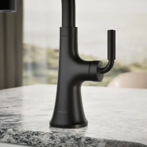 Miniatura 5 de KOHLER 23767-BL Grifo de tono de barra de cocina de un solo mango, grifo de fregadero de preparación, grifo de barra húmeda, grifo para fregadero