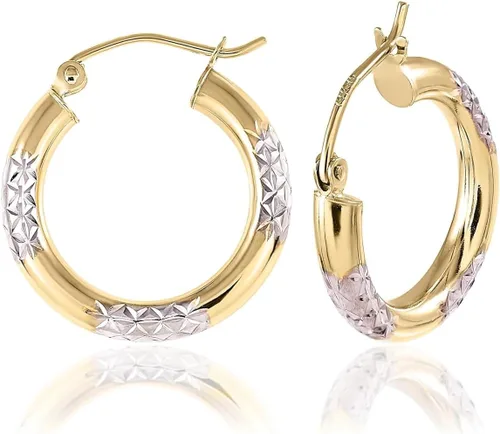 Real Yellow14k Gold Hoop Earrings for Women Girls Mom Lightweight Hoops Solid Jewelry for ears Shiny & Round Original 14 Karat for Gifts