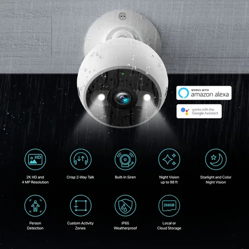 Miniatura 3 de Kasa Smart Cámara de seguridad de 4MP 2K para exteriores con cable y cámara de seguridad 2K para monitor de bebé, inclinación panorámica, cámara