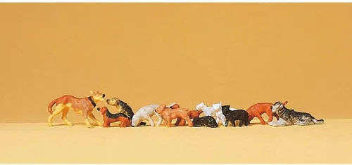 Perros y gatos (12) Modelos HO Scale Preiser