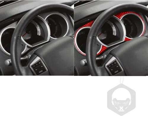 Miniatura 5 de 2 unids velocímetro coche marco ajuste medidor de aceite cubierta tacómetro calcomanía calcomanía odómetro compatible con Toyota Tacoma 2009 2010