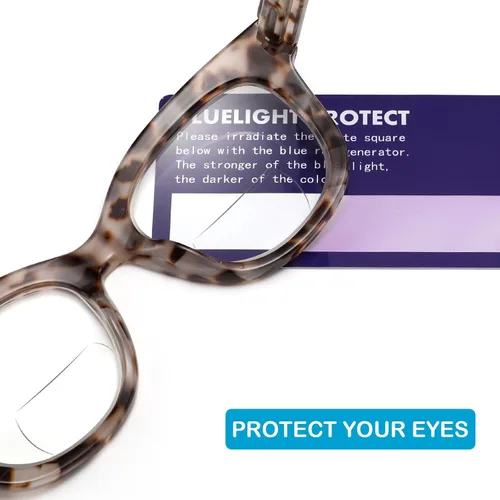 Miniatura 4 de ZUVGEES Paquete de 4 lentes de lectura bifocales retro de gran tamaño para hombres y mujeres, bloqueo de luz azul, lectores de computadora