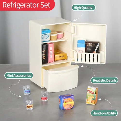 Miniatura 9 de TAKIHON Muebles para Casa de Muñecas, Juego de Juguetes de Cocina y Baño, Juego de Refrigerador y Lavadora para Niños, Accesorios en Miniatura