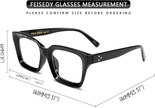 Miniatura 5 de FEISEDY Gafas de lectura retro cuadradas con bloqueo de luz azul, antirreflejos, para fatiga digital, modelo B2479