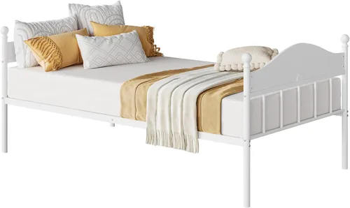 Miniatura 11 de Sofá cama con nido, cama de metal tamaño individual con cabecera elegante, marco de sofá cama con cama nido desplegable emergente, plataforma