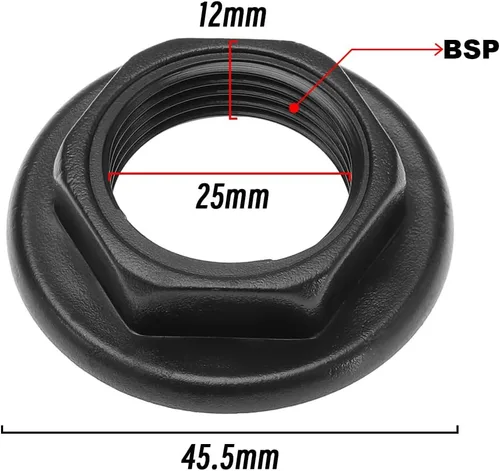 Miniatura 4 de SING F LTD 4 tuercas traseras para fregadero de 3/4 pulgadas, accesorios de plástico BSP para grifos de lavabo, mezcladores, cara redonda, brida