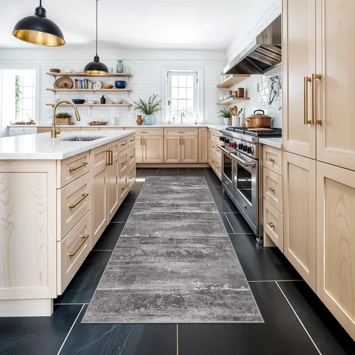 Miniatura 64 de Alfombra lavable para pasillo de 3 x 12 pulgadas, alfombras abstractas modernas con parte trasera antideslizante, alfombra ultra suave para cocina
