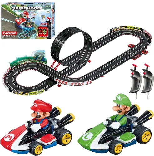 Carrera GO Pista de Carreras Eléctrica para Vehículos Ranurados para Niños, Mario Kart, Escala 1:43