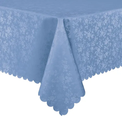 Miniatura 46 de Smiry Mantel cuadrado, mantel de vinilo resistente al agua, lavable, para cocina y comedor (azul bebé, 54 x 54 pulgadas)