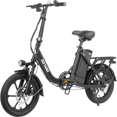 Gotrax Bicicleta Eléctrica Plegable de 16", Alcance Máximo de 28 Millas (Asistencia de Pedal) y Velocidad de 15.5 Mph Impulsada por Pico de 500W,