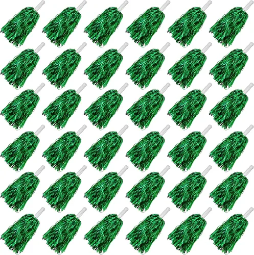 Miniatura 15 de HAVAGDTM 36PCS Cheerleading Pom Poms Metallic Foil Plastic Pom Poms with Baton Handle for Game Sports Squads Dancing Party Football Basketball Club