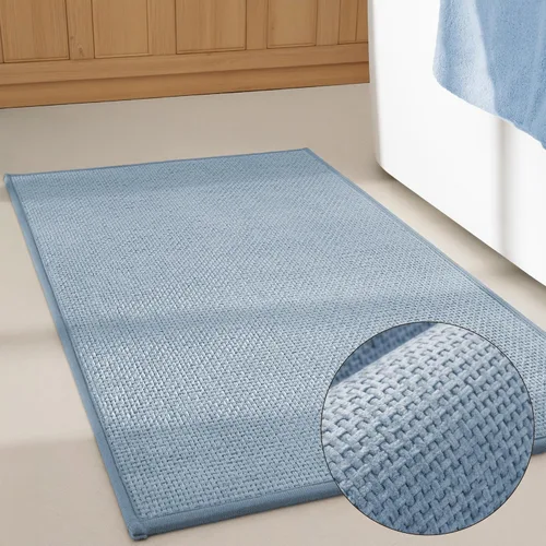 Miniatura 3 de GRANNY SAYS Tapetes de baño azules, de felpilla suave, absorbentes, de 20 x 32 pulgadas, alfombras de baño pequeñas antideslizantes, lavables