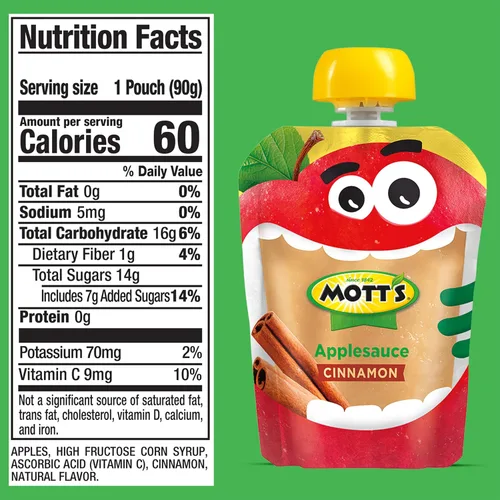 Miniatura 2 de Mott's Puré de manzana y canela, bolsas transparentes de 3.2 onzas, paquete de 20