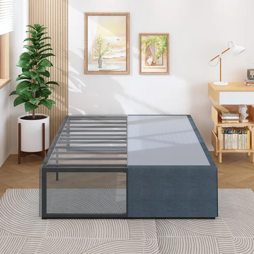 Miniatura 18 de Lutown-Teen - Base de cama de 16 pulgadas California King, sin necesidad de somier, plataforma metálica de alta resistencia para base de colchón