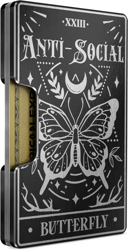 Miniatura 9 de Cartera de aluminio grabada para hombre, clip delgado para dinero y tarjetero con acabado grabado. Bloqueo RFID mejorado, carteras compactas, únicas