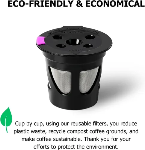 Miniatura 7 de Tazas K reutilizables para Keurig, paquete de 4 cápsulas de café recargables con 5 agujeros, compatibles con Keurig K Supreme, K Slim, K-Duo Gen2