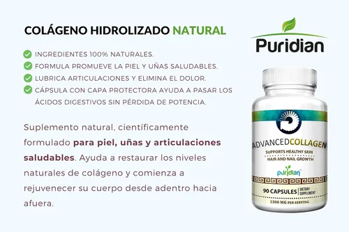 Miniatura 2 de Colágeno súper hidrolizado puro y concentrado natural en pastillas con fórmula avanzada que mejora la calidad de tu piel, cabello, articulaciones.