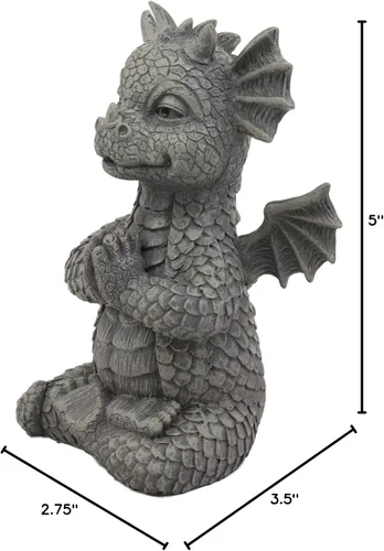 Miniatura 7 de Ebros Gift Mini estatua de dragón Zen Meditación Yoga Namaste en piedra sintética acabado de resina de 5 pulgadas de alto, figura decorativa