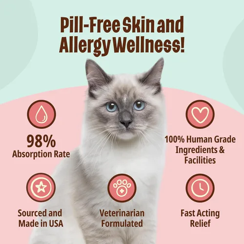 Miniatura 4 de Licks Skin & Allergy Support - Gel para alergias para gatos - Aceite de pescado Omega 3, vitamina C, cúrcuma e inositol - Apoyo saludable