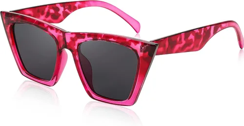 Feisedy B2473 Lentes de sol cuadrados, estilo vintage, punta tipo ojo de gato, para mujer