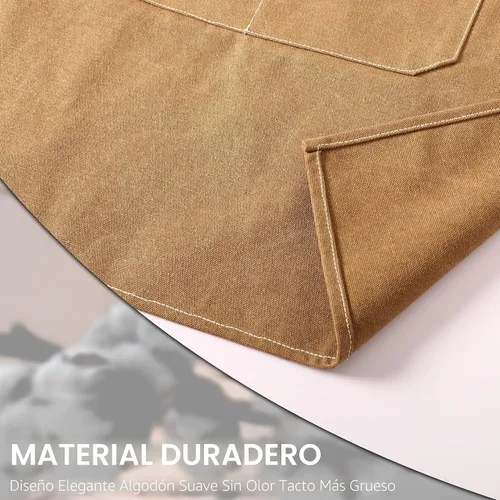 Miniatura 6 de Tosewever - Delantal de lona con espalda cruzada de chef de algodón para hombres y mujeres con bolsillos grandes Cappuccino marrón