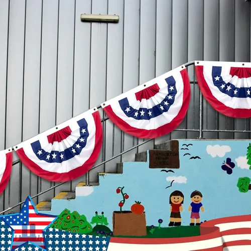 Miniatura 5 de Banderines de American Flags USA de 2 x 4 pies para celebración exterior del 250 aniversario, decoraciones patrióticas del 4 de julio al aire libre