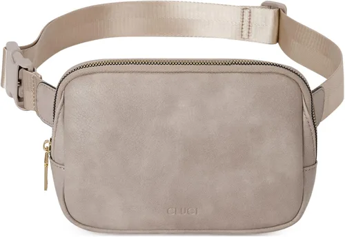 Miniatura 7 de CLUCI Riñonera para mujer, cangurera cruzada para mujer, moderna, de piel sintética, con correas ajustables, Gris