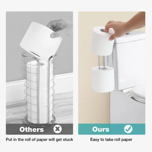 Miniatura 16 de Conworld Soporte de pared para almacenamiento de papel higiénico, dispensador portarrollos de papel higiénico sobre el tanque de reserva
