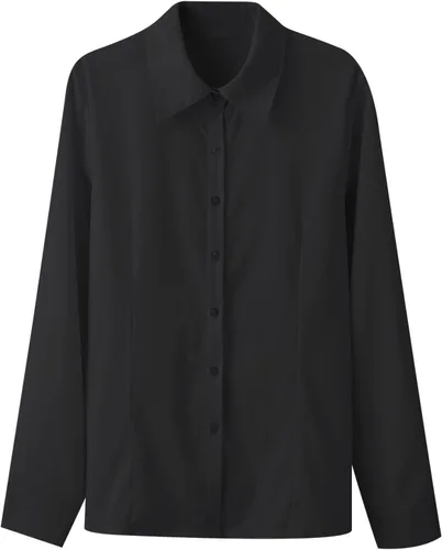 Miniatura 4 de Camisas de vestir con botones para mujer, camisas de vestir sin arrugas, manga larga, cuello para oficina, trabajo, blusas formales