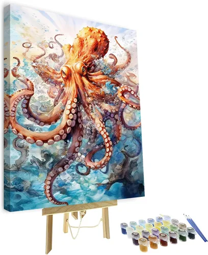 Miniatura 8 de TUMOVO Pintura por números para adultos principiantes, símbolo de Yin Yang con peces koi, pintura por números, kits de pintura acrílica por números