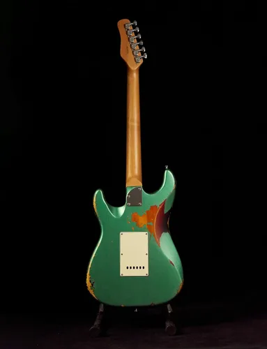 Miniatura 2 de KGD Guitarra eléctrica relic, mástil de arce tostado y diapasón de palisandro, tuerca de hueso, guitarra eléctrica relic de 6 cuerdas, guitarras
