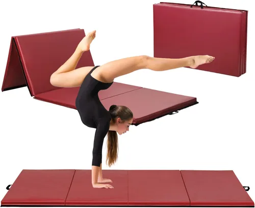 Miniatura 17 de BLKMTY Gymnastics Mats, Folding Exercise Mat Gym Yoga Aerobics Fitness Mats Kids' Gymnastics Tumbling Mat with Carrying Handles for Home Gym