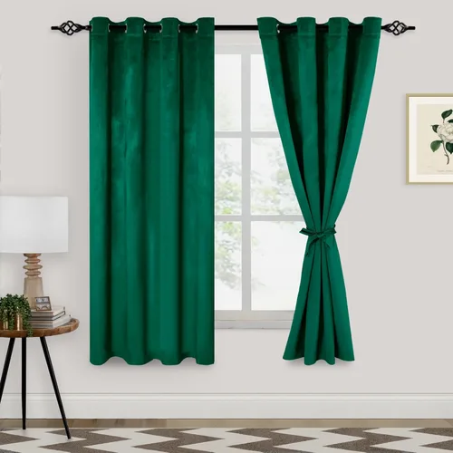 Miniatura 36 de XWZO Cortinas de terciopelo azul de 63 pulgadas de largo, elegantes cortinas de lujo suaves para sala de estar, aislamiento térmico, oscurecimiento