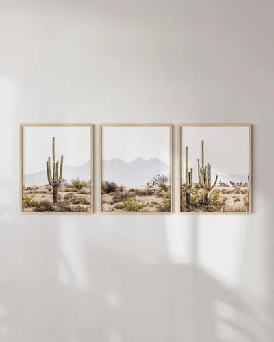 Miniatura 141 de HAUS AND HUES Marco de arte occidental, juego de 3 impresiones artísticas del suroeste del desierto de Arizona, decoración bohemia moderna, arte