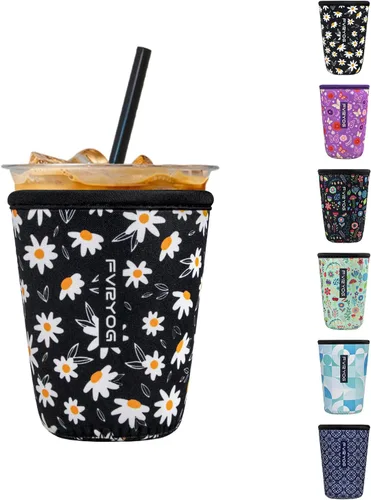 Miniatura 85 de Fundas de neopreno reutilizables aisladas para café helado, fundas para tazas de café helado, fundas para bebidas heladas y calientes