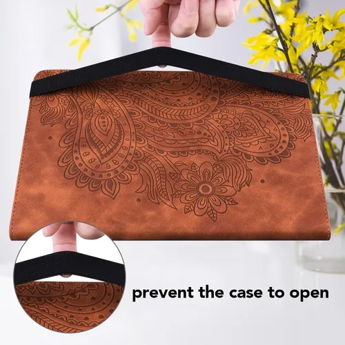 Miniatura 6 de Funda para Xiaomi Redmi Pad 10.61 Pulgadas 2022, Diseño En Relieve Pavo Real Floral PU Funda De Cuero Flip Stand Con Soporte De Bolígrafo Banda