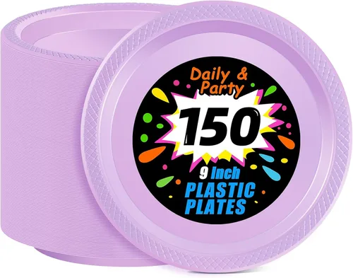 Miniatura 28 de WELLIFE Platos de postre negros de 7 pulgadas, 150 unidades, platos de postre de plástico desechables para fiestas, pasteles, aperitivos, ensaladas