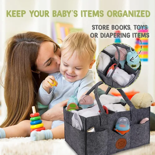 Miniatura 4 de KeaBabies Organizador de pañales para bebés y cambiador de pañales portátil, organizador grande para bebés, tapete cambiador de bebé plegable