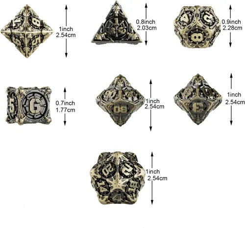 Miniatura 4 de Surpass DND - Juego de dados de metal para juegos de rol, dados poliédricos, Calabozos y Dragones, regalos de Pathfinder, dados de d&d, juego de 7