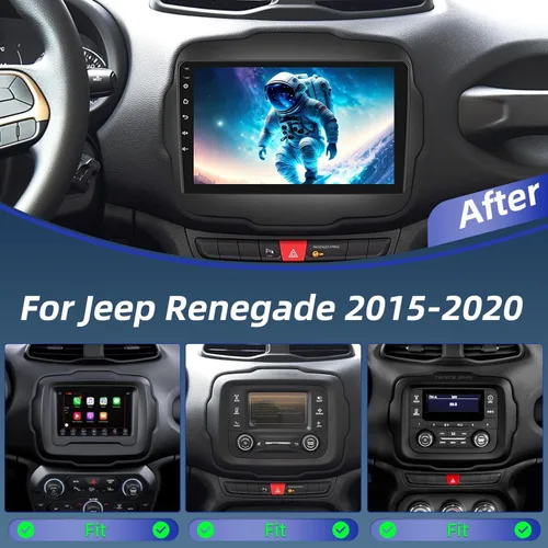 Miniatura 2 de Radio de coche Android para Jeep Renegade 2015-2020 con DSP, Apple Carplay inalámbrico y Android Auto de 9 pulgadas, pantalla táctil, estéreo