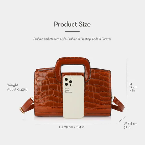 Miniatura 2 de LUPBOK Women Top Handle Satchel Handbags Flap Tote Clutch Purse Vintage Crocodile Pattern Shoulder Bag